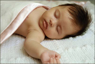 Figure. Laying infants on their backs while sleeping continues to be part of SIDS prevention practice.