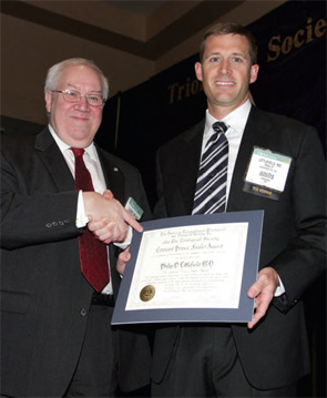 Philip Littlefi eld, MD, accepts the Fowler Award